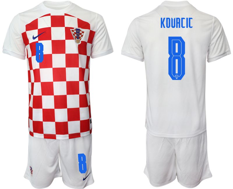 Men 2022 World Cup National Team Croatia home white #8 Soccer Jersey